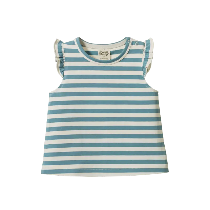 Nature Baby - Fleur Tee - Mineral Sea Stripe 1