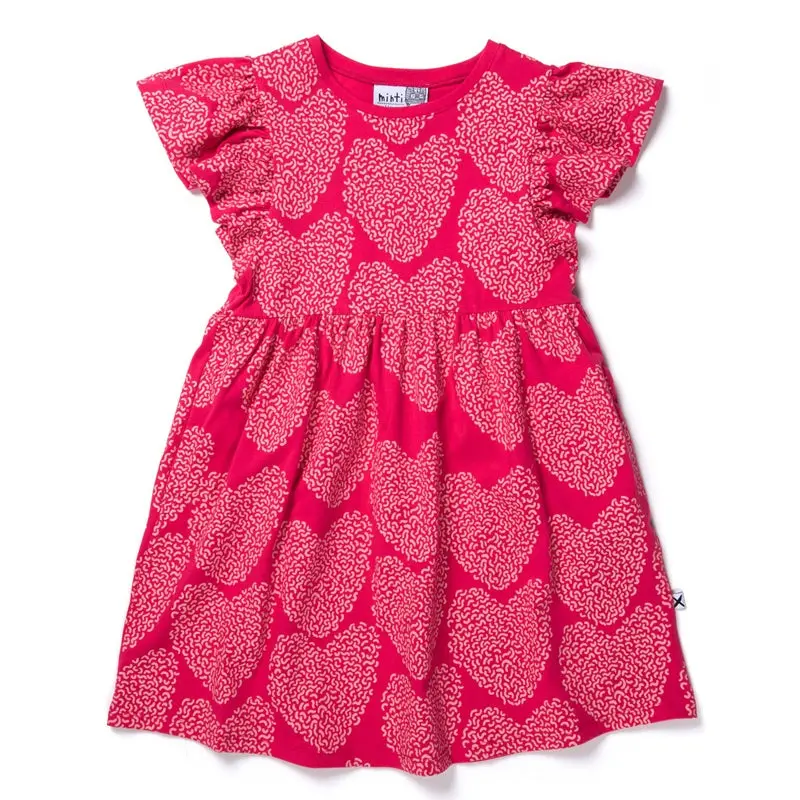 Minti - I Heart Hearts Dress - Raspberry 1
