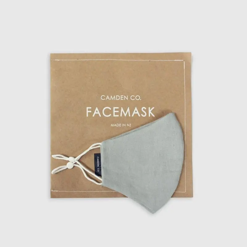 Camden Co - Linen Face Mask - Dove Grey 1