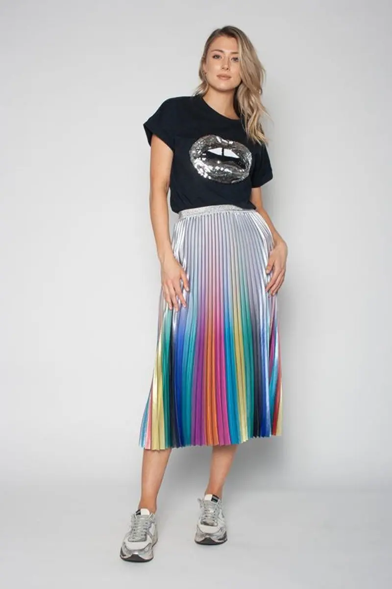 The Others - Relaxed Tee - Black With Sequin Lips 1