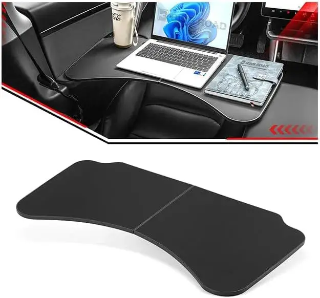 Us Car Folding Tray Table Leather Compatible With Tesla Model 3 Y 1