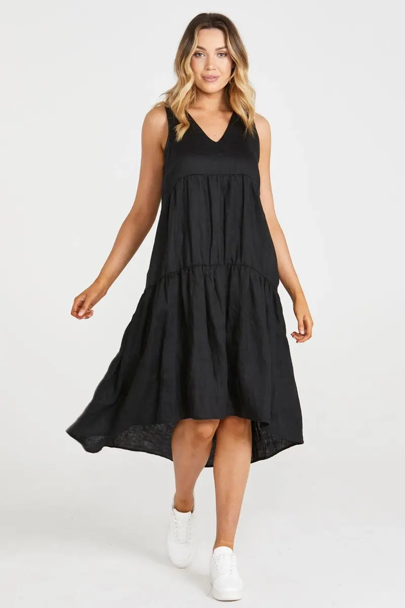 Sass - Alina Midi Dress - Black 1