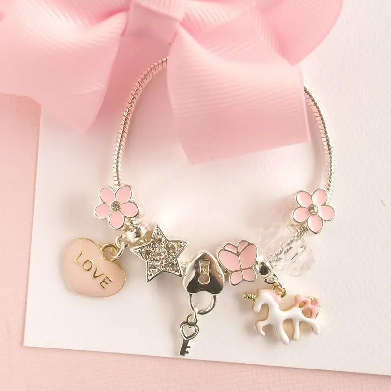 Lauren Hinkley - Pink Unicorn Charm Bracelet 1