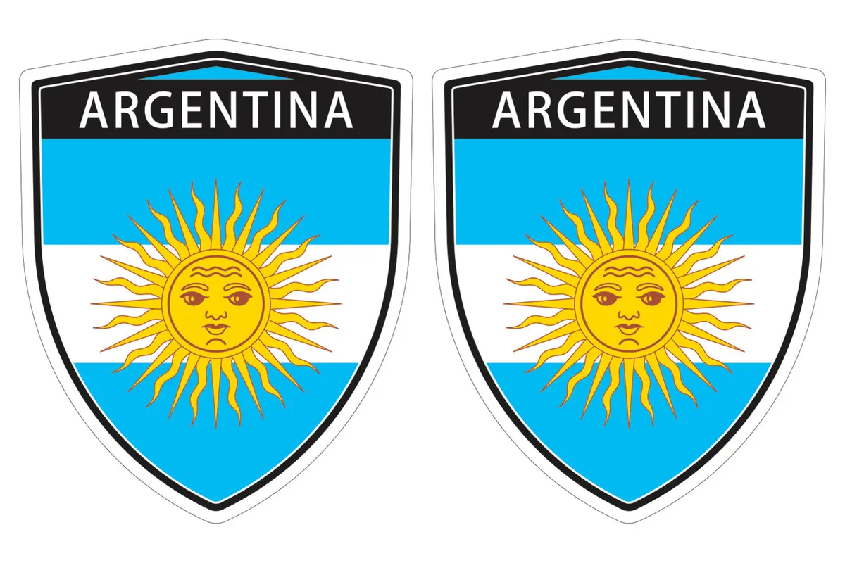 Argentina Flag Shield Shape Decal Car Bumper Window Sticker Set Of 2,  Sh001 1