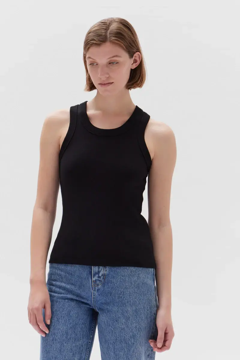 Assembly Label - Miana Organic Rib Tank - Black 1