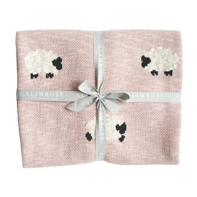 Alimrose - Baa Baa Baby Blanket Organic Cotton - Dusty Pink 1