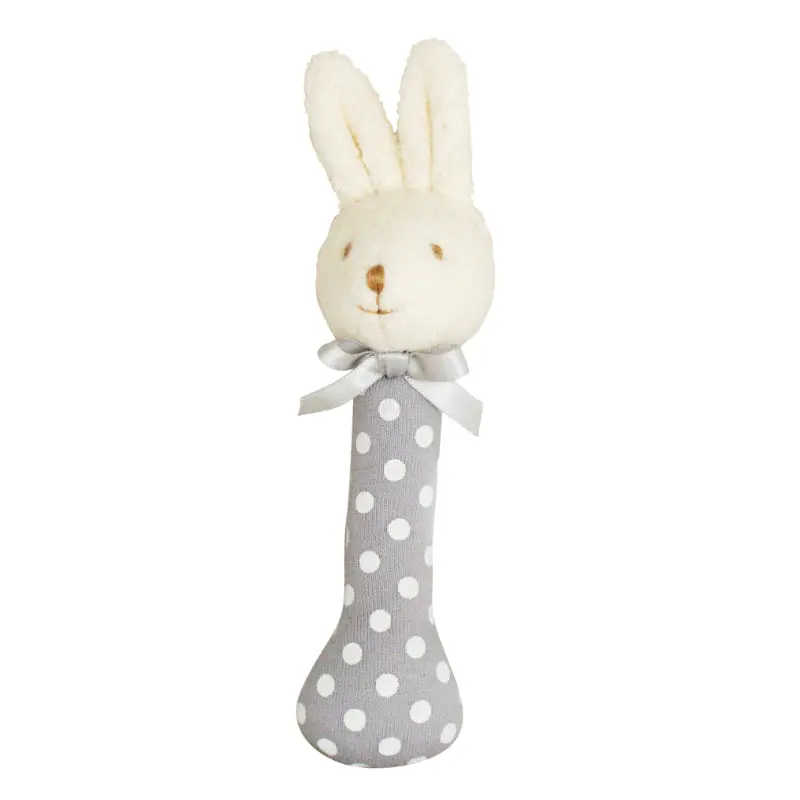 Alimrose - Bunny Stick Rattle - Grey White Spot 1