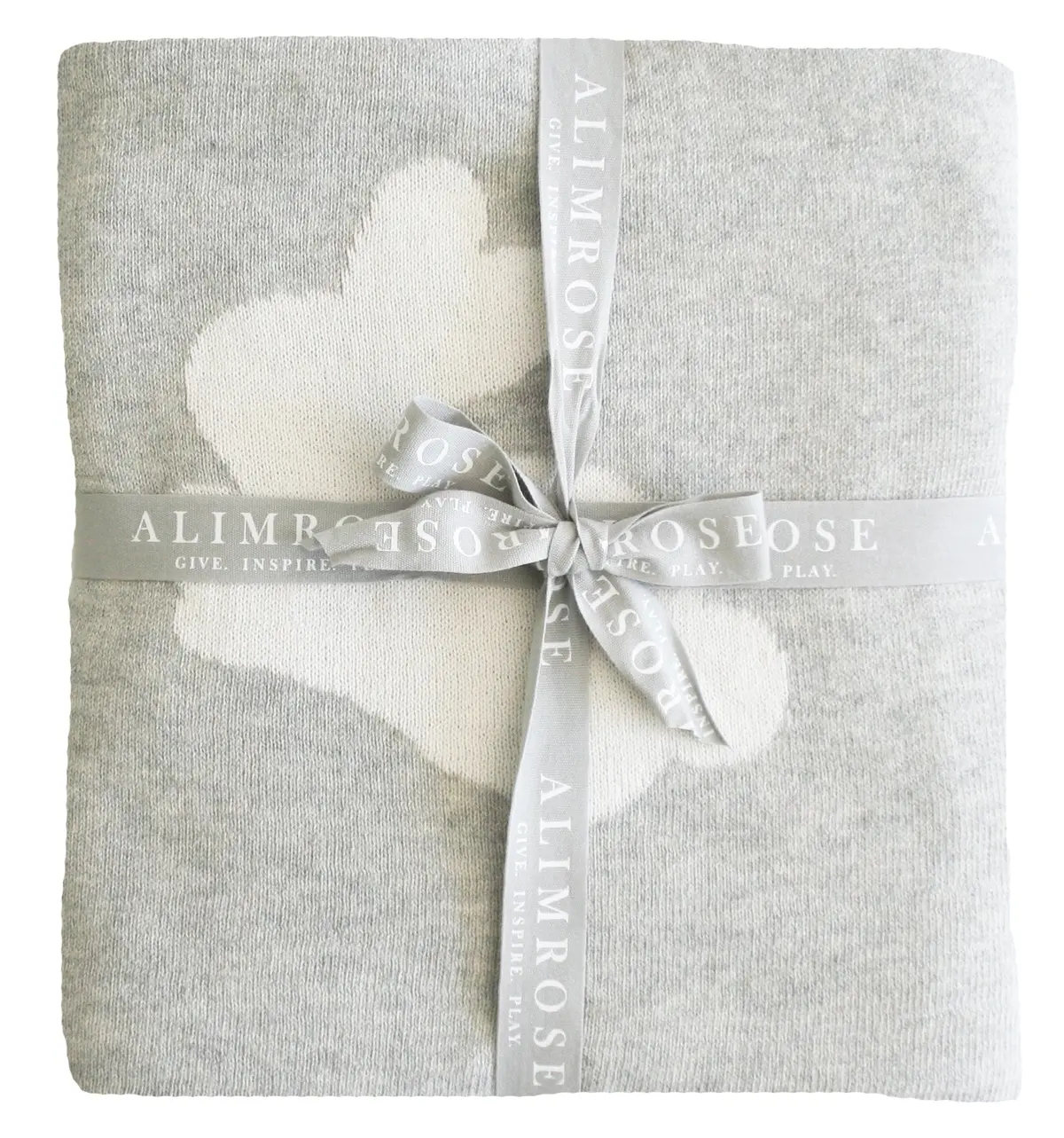 Alimrose - Knit Bunnies & Dots Stroller Blanket Ivory 1