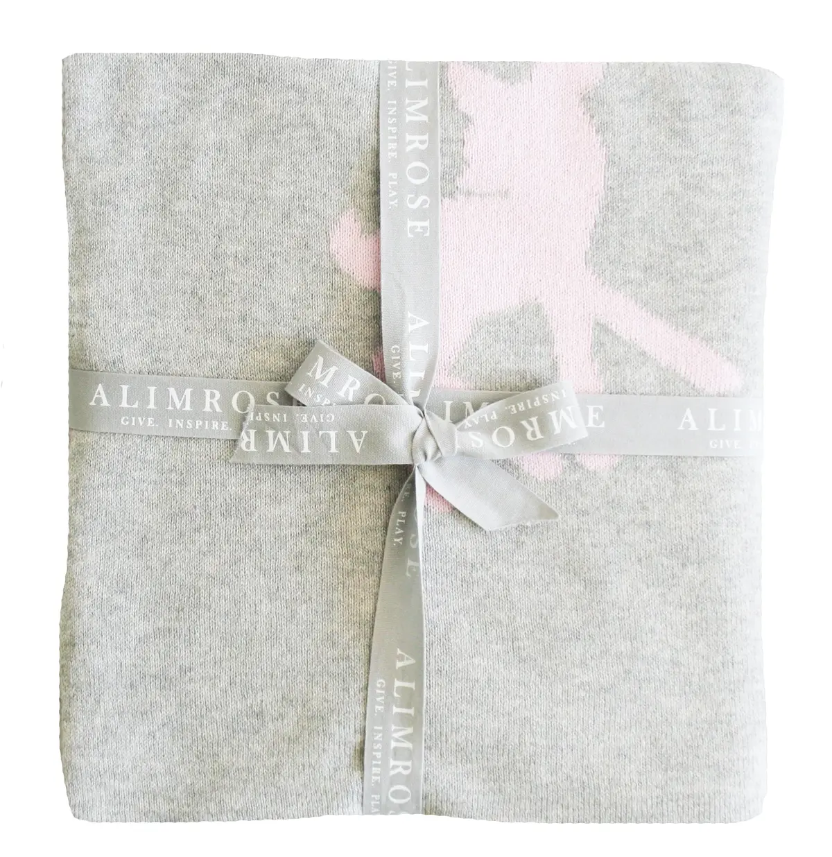 Alimrose - Knit Deer & Dots Cot Blanket - Pink 1