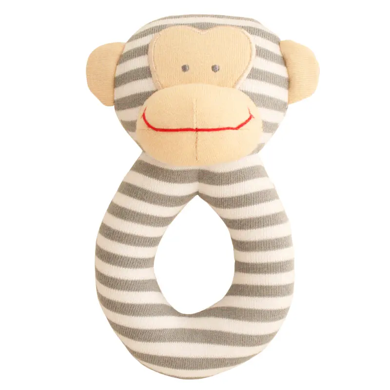 Alimrose - Monkey Grab Rattle - Grey 1