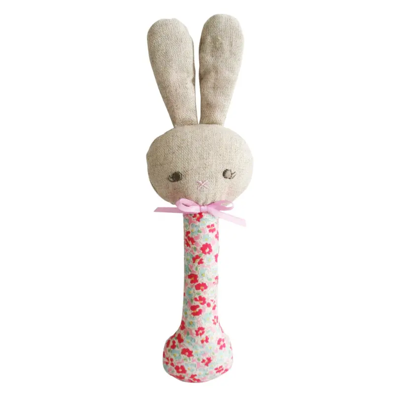 Alimrose - Rosie Bunny Stick Rattle Sweet Floral 1