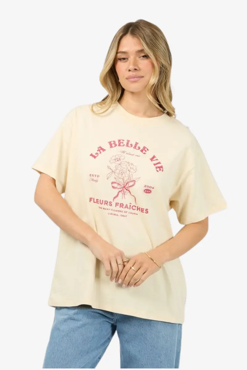 All About Eve - La Belle Vie Relaxed Tee - Vanilla 1