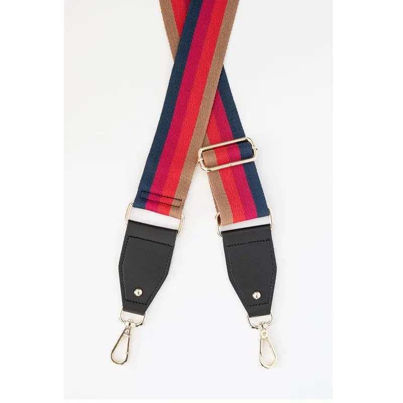 Antler - Bag Strap - Red, Navy & Pink Stripe 1
