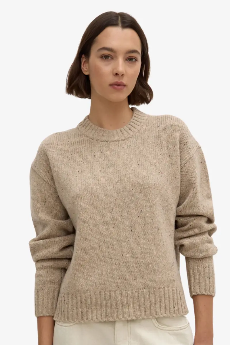 Assembly Label - Beau Wool Merino Knit - Stone Marle 1