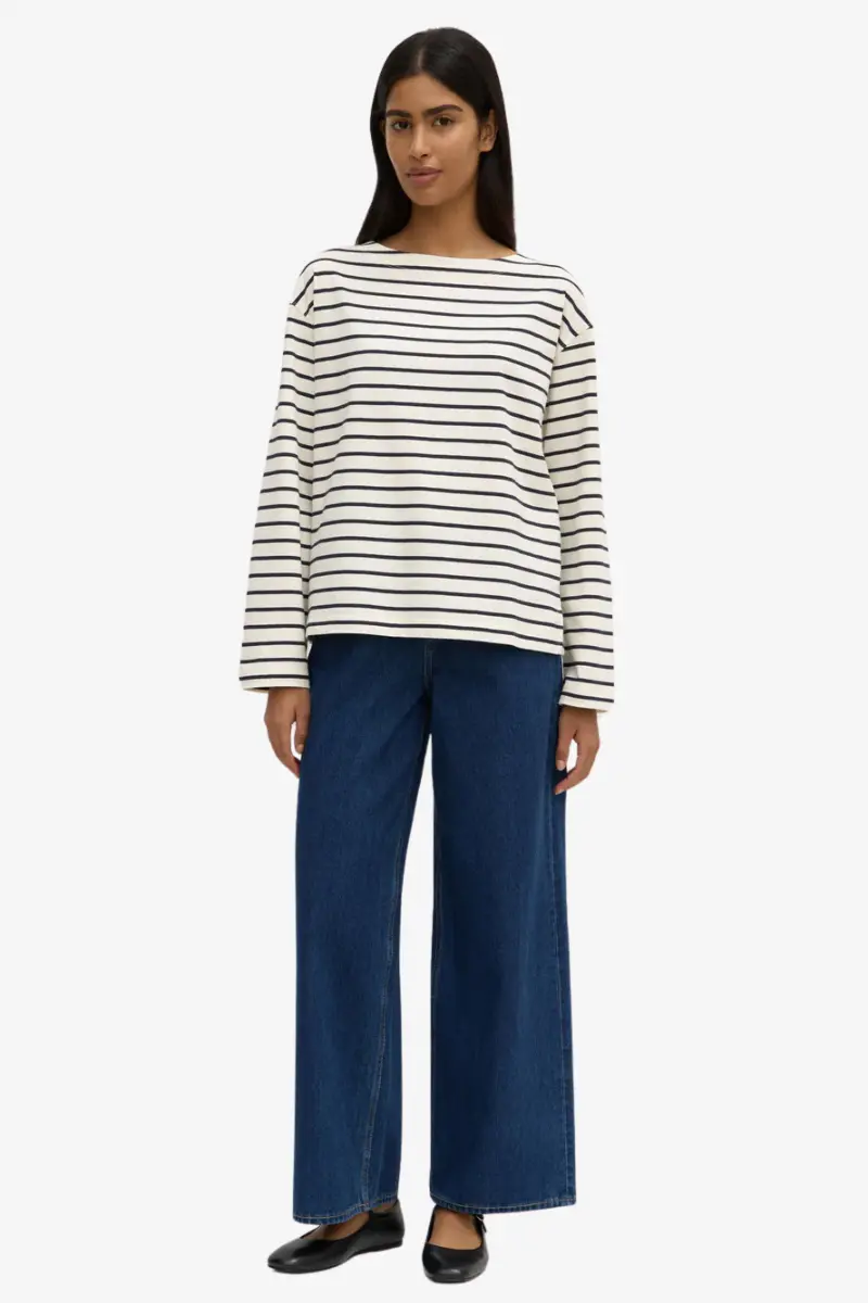 Assembly Label - Bonne Long Sleeve Tee - Navy White Stripe 1