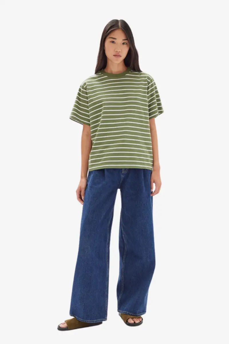 Assembly Label - Cohen Stripe Tee - Pandan/White 1