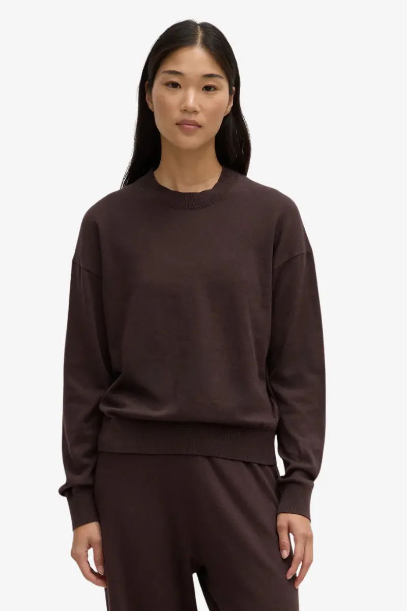 Assembly Label - Cotton Cashmere Lounge Sweater - Ganache 1