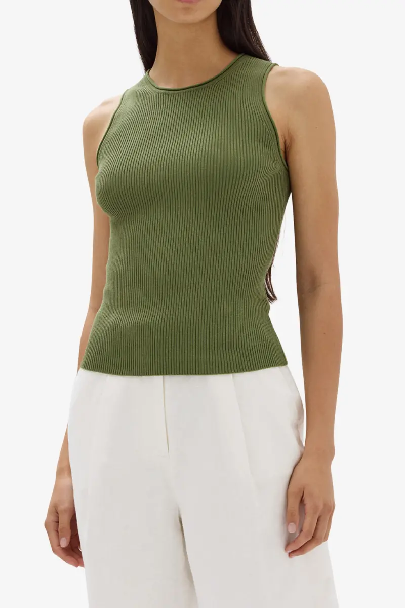 Assembly Label - Faye Knit Tank - Pandan 1