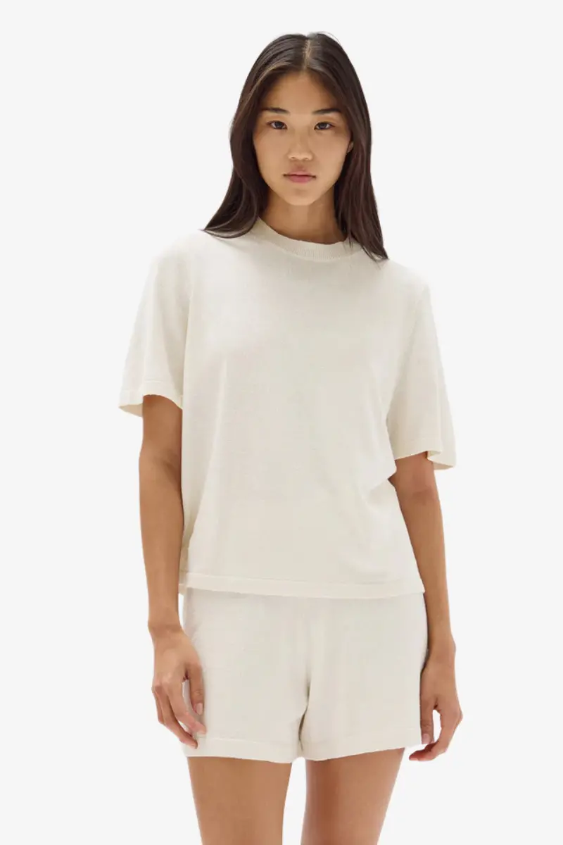 Assembly Label - June Silk Tee - Cream 1
