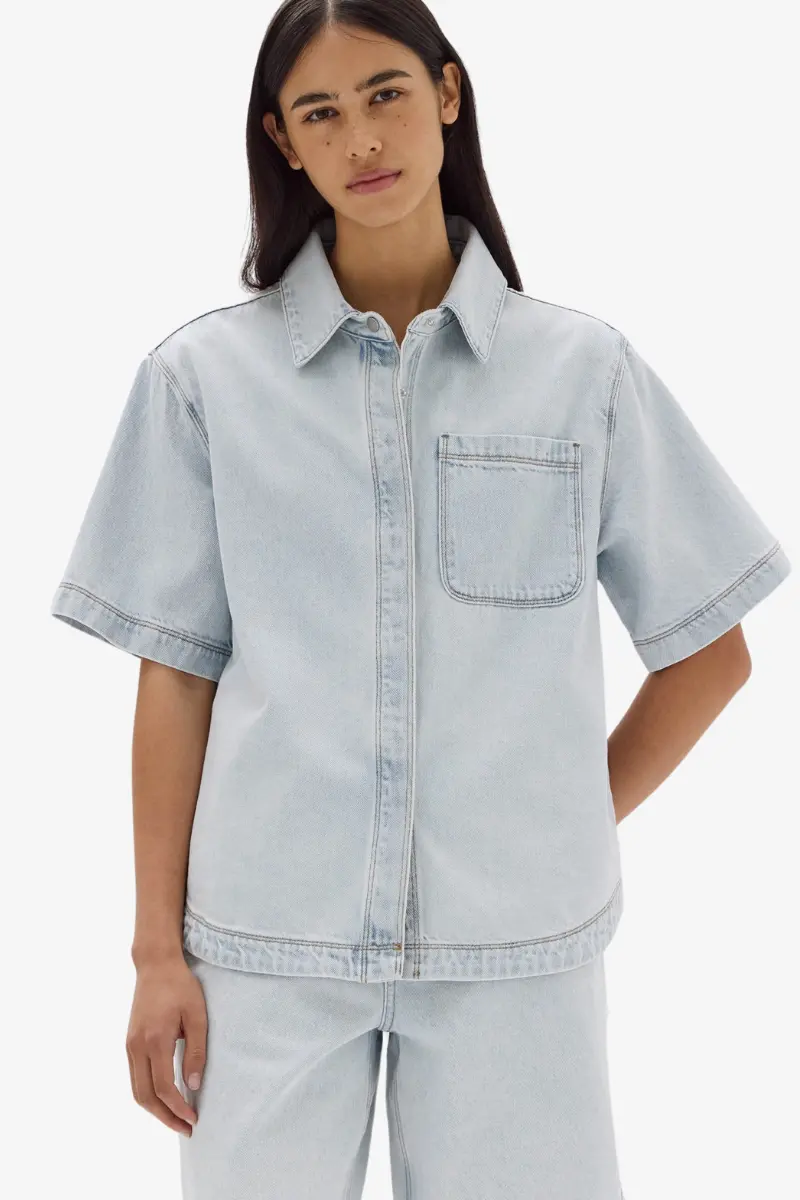 Assembly Label - Marlow Boxy Denim Shirt - Bleach 1