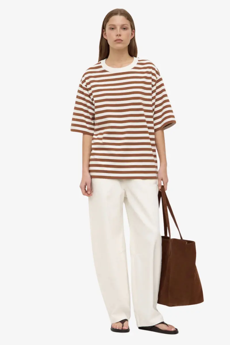 Assembly Label - Monte Stripe Short Sleeve Tee - Earth/Antique White 1