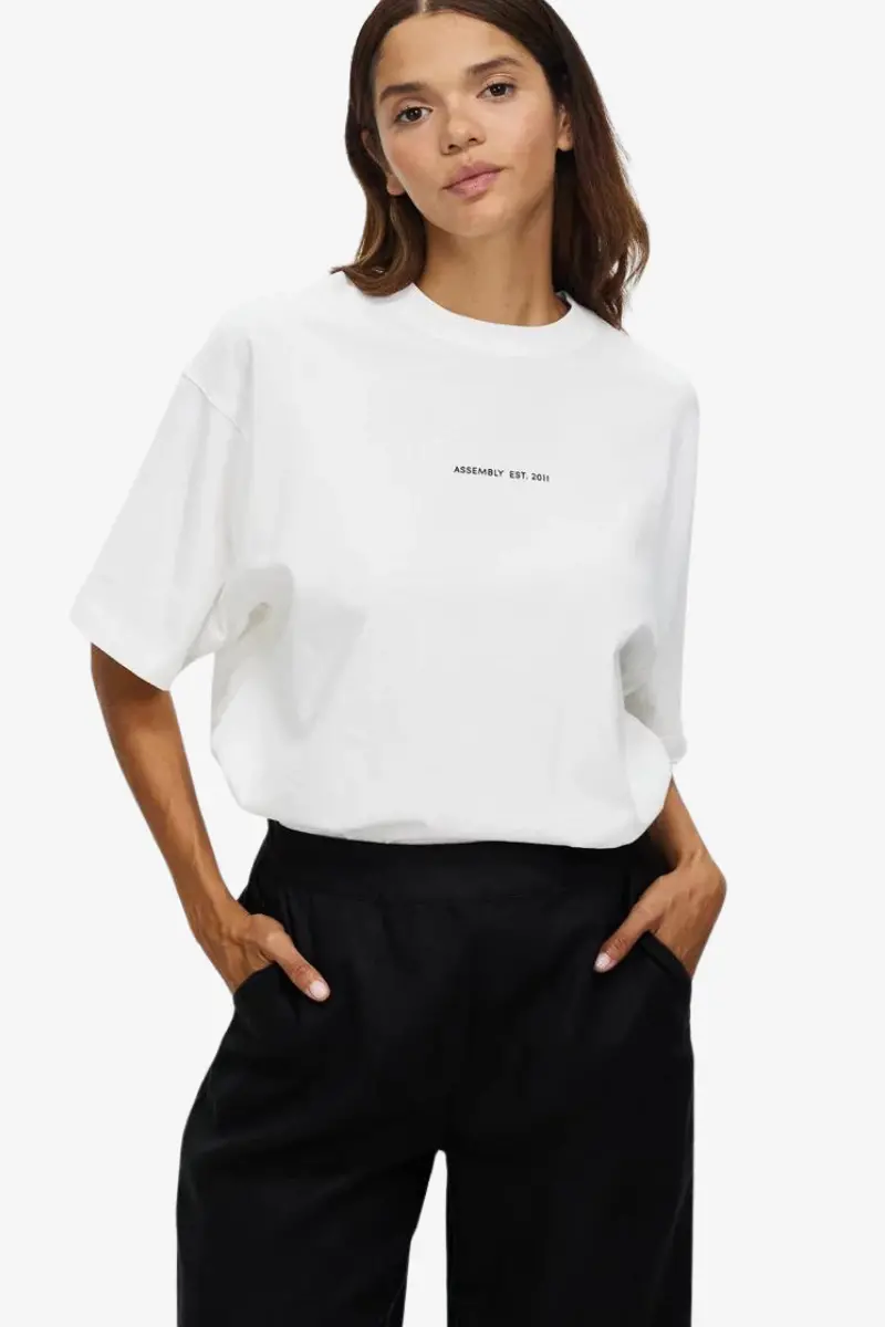 Assembly Label - Organic Established Tee - White/Black 1