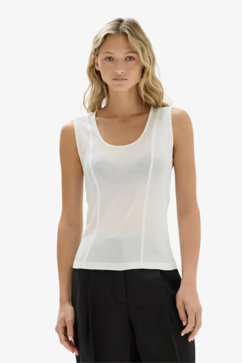 Assembly Label - Penelope Jersey Tank - White 1
