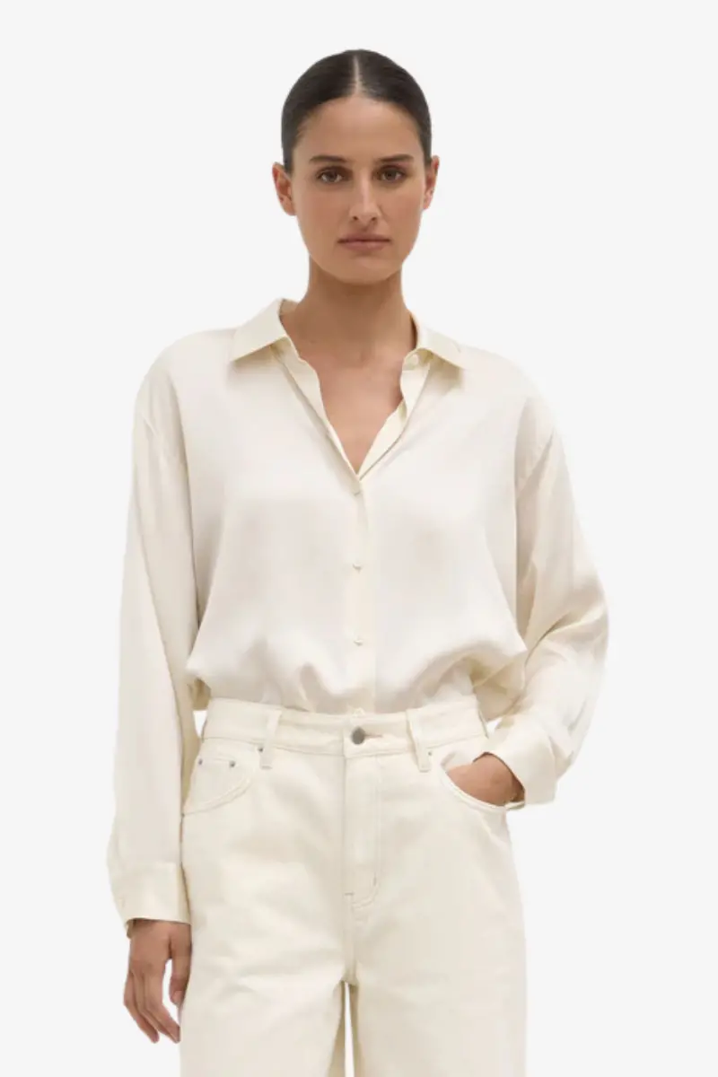 Assembly Label - Pippa Silk Shirt - Cream 1