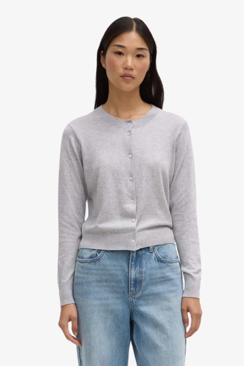 Assembly Label - Semra Cotton Cashmere Cardigan - Grey Marle 1