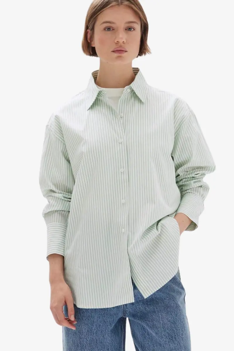 Assembly Label - Signature Poplin Shirt - Rosemary/White 1