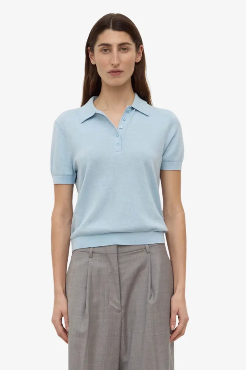 Assembly Label - Sloane Cotton Cashmere Polo - Salt 1