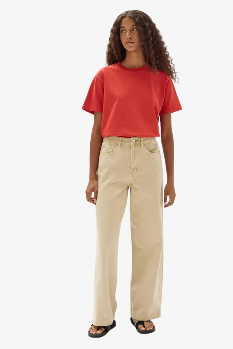 Assembly Label - Womens Organic Base Tee - Papaya 1