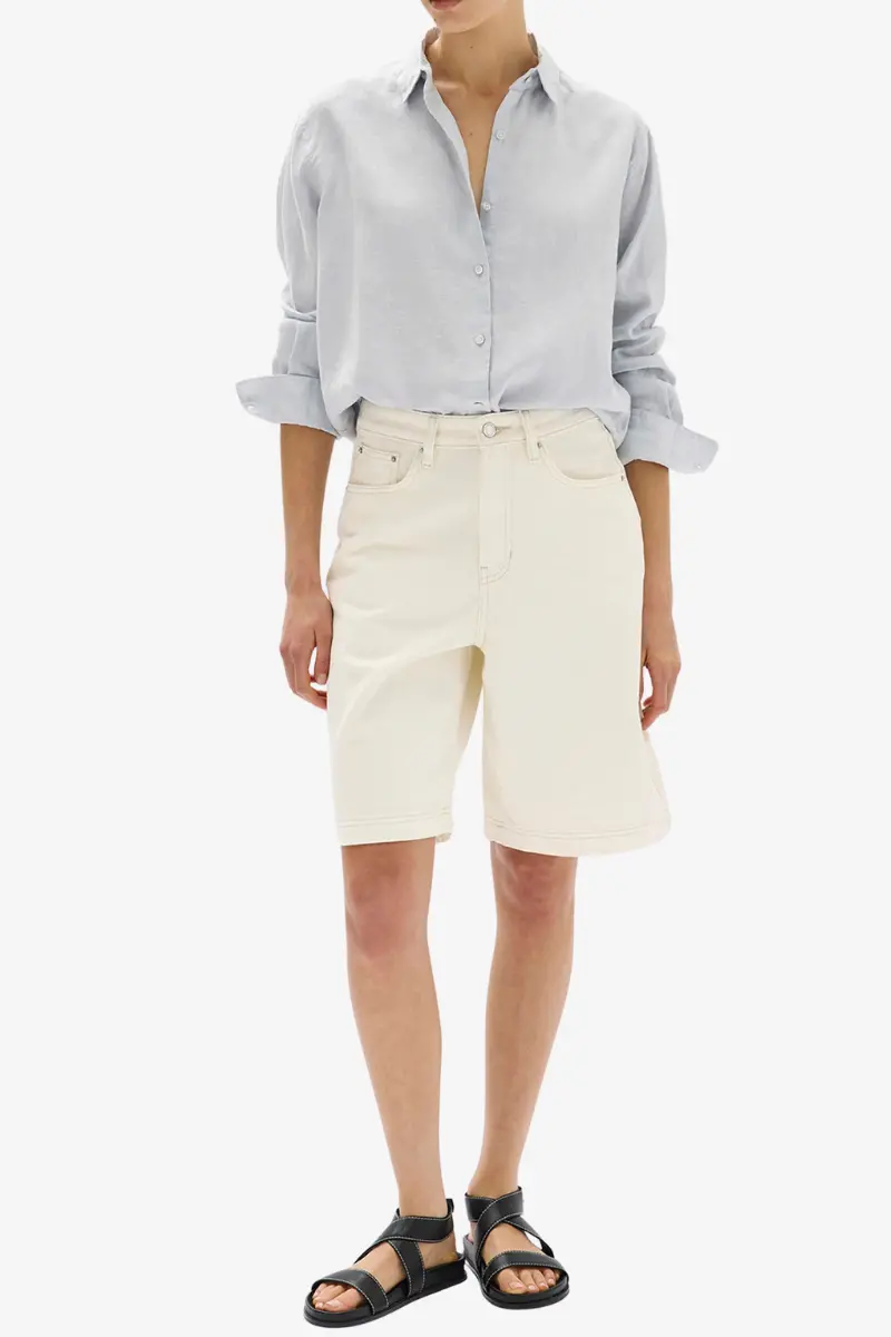 Assembly Label - Xander Linen Shirt - Blue Haze 1