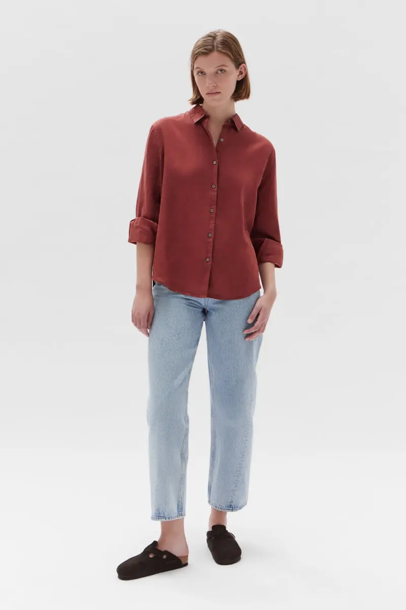 Assembly Label - Xander Linen Shirt - Sumac 1