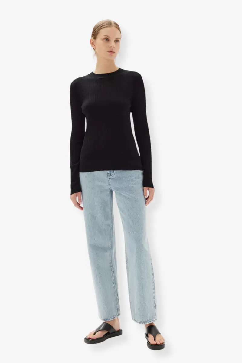 Assembly Label - Mia Long Sleeve Knit - Black 1