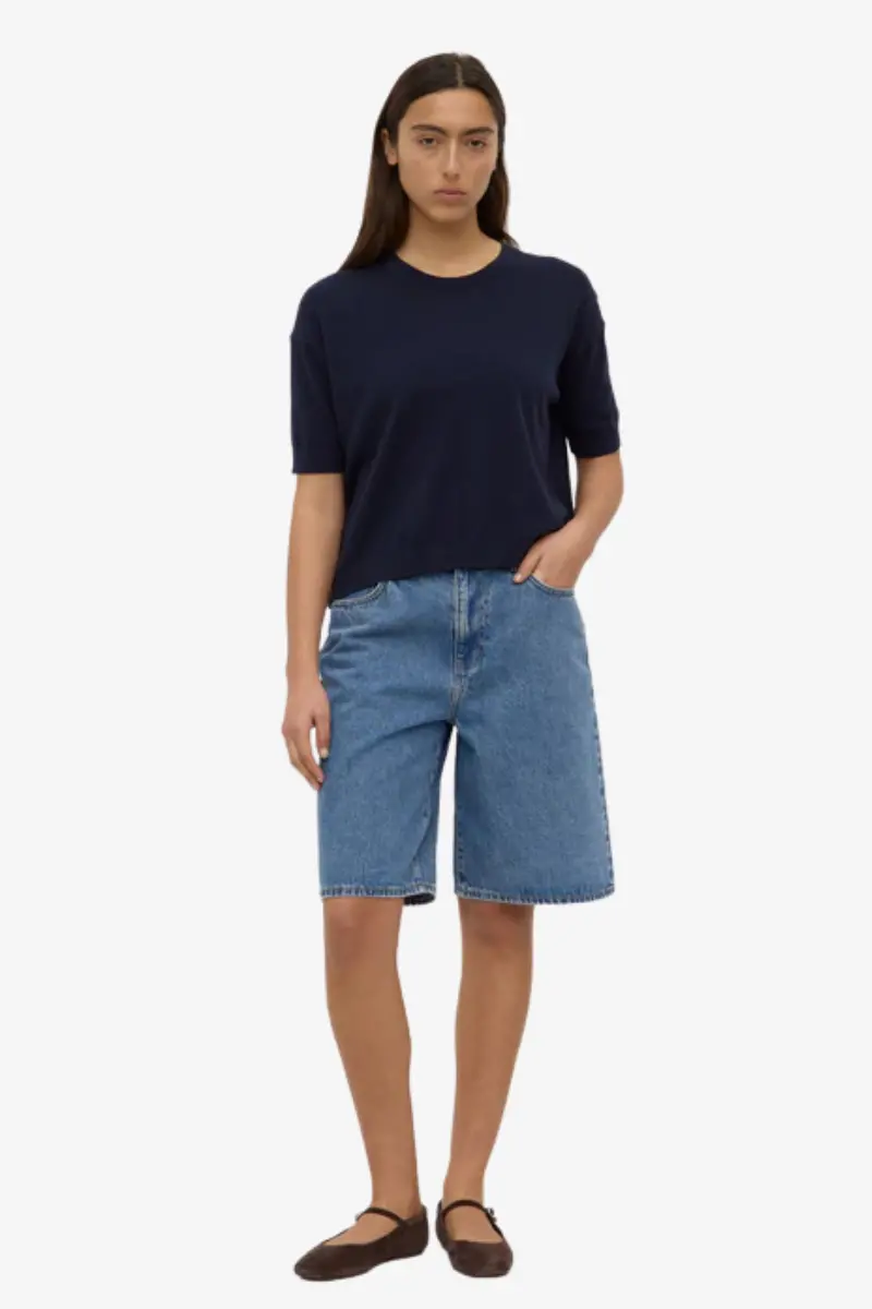 Assembly Label - Vanya Cotton/Cashmere Tee - True Navy 1
