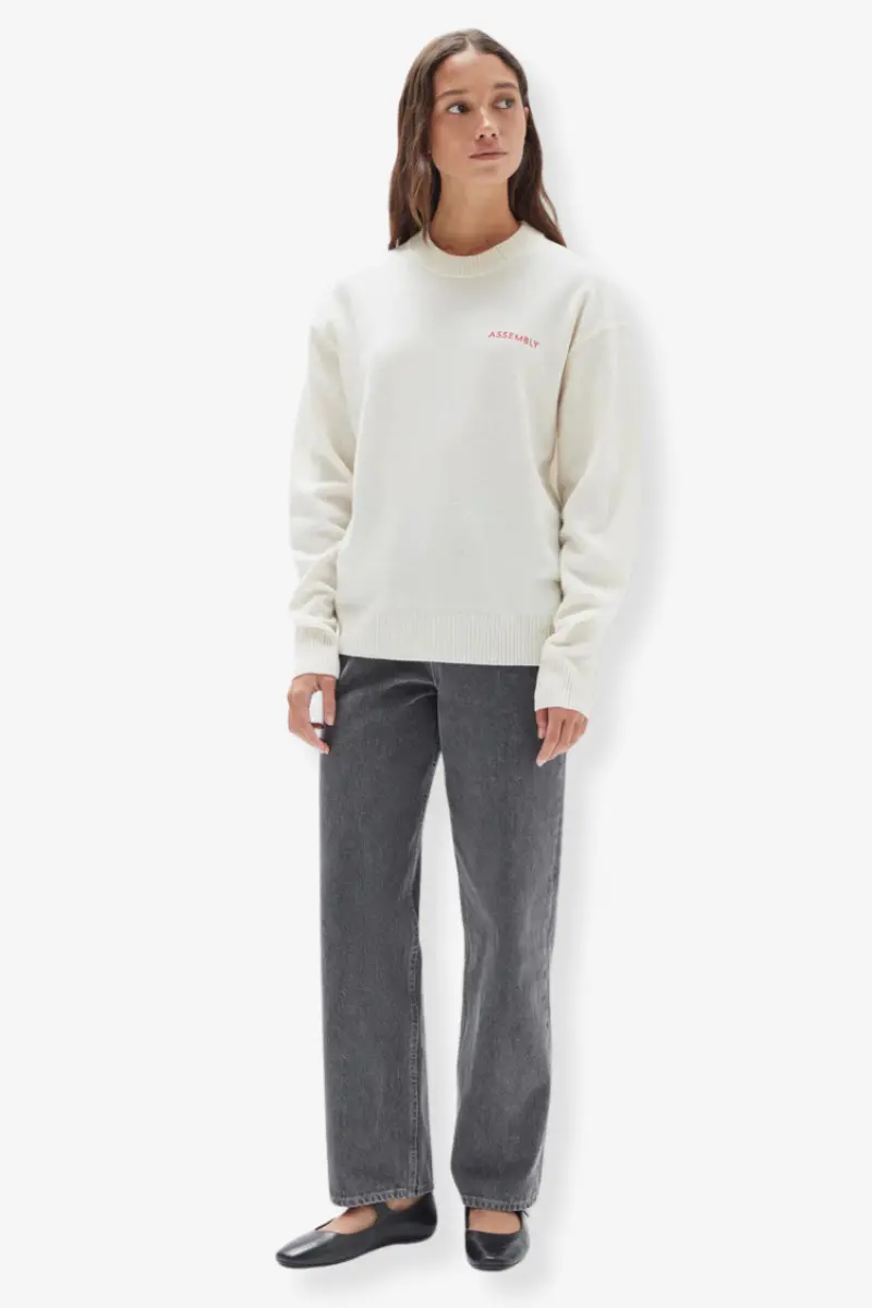 Assembly Label - Pax Wool Knit - Cream/Red 1