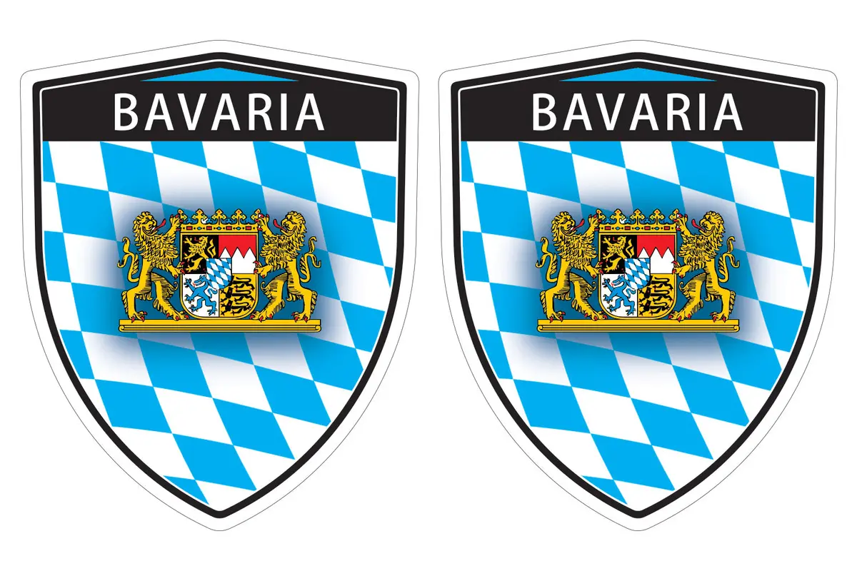 Bavaria Flag Shield Shape Decal Car Bumper Window Sticker Set Of 2,  Sh007 1