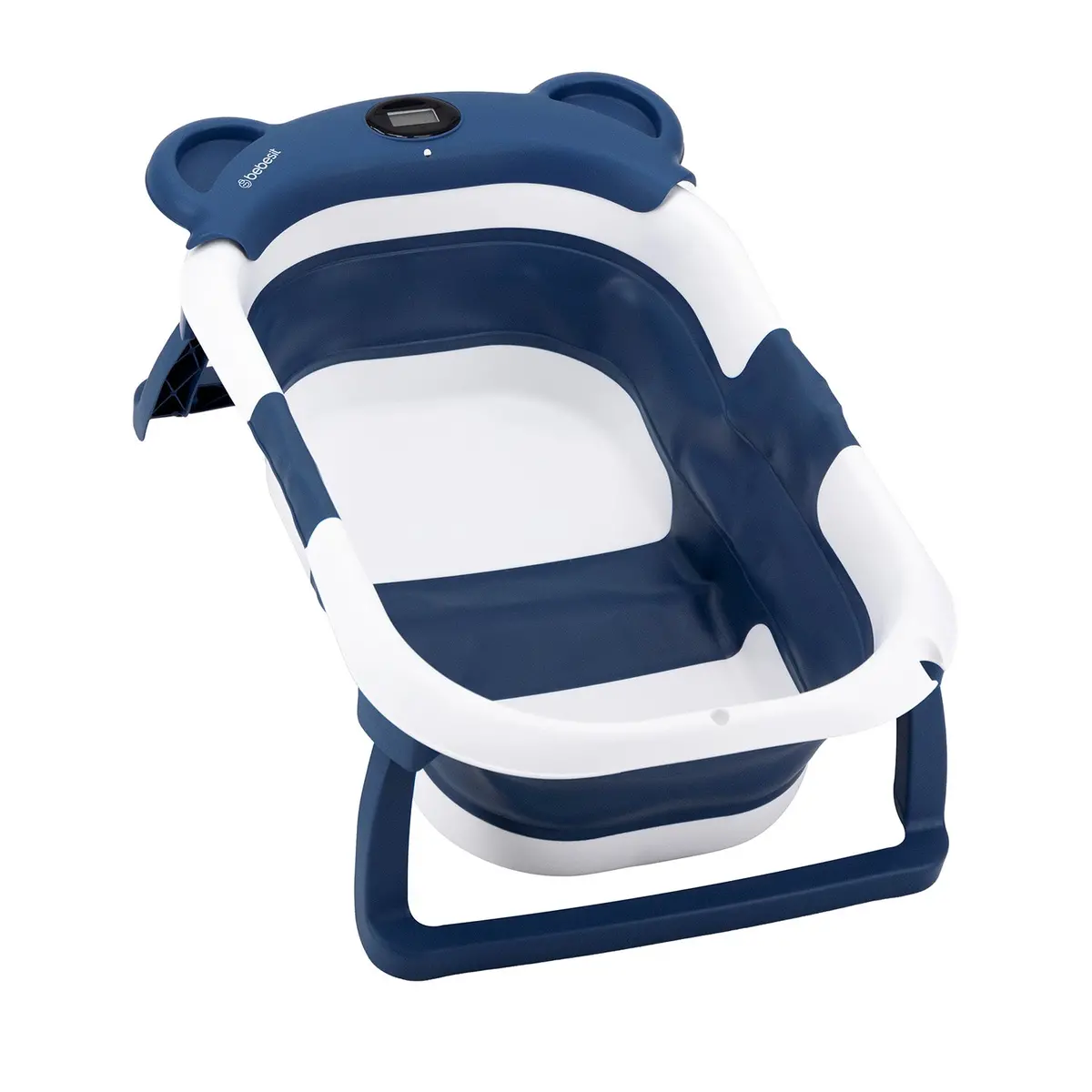 Bañera Plegable Smart Bear Viajes Bebe Azul Con Termómetro 1