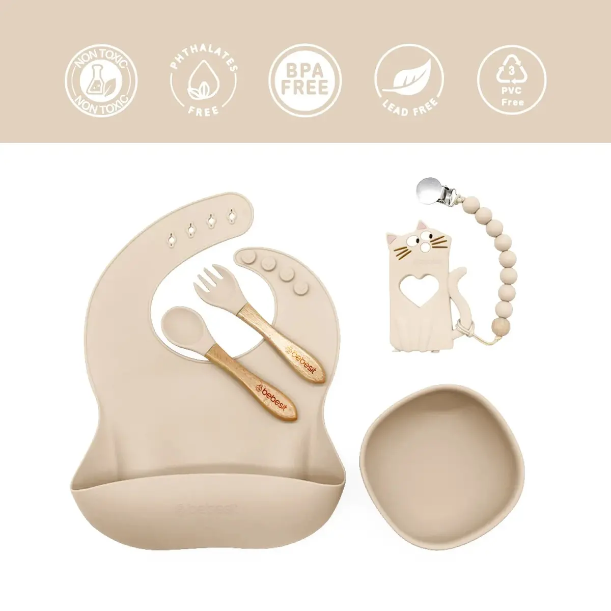 Set Alimentación March Silicona Beige, Bebesit 1