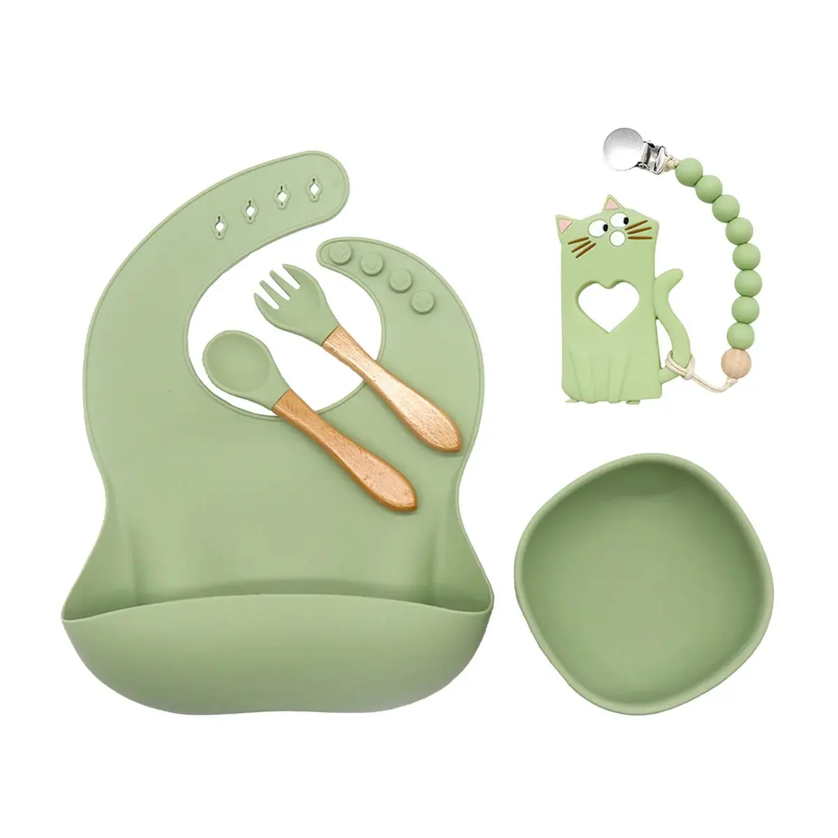Set Alimentación March Silicona Verde, Bebesit 1