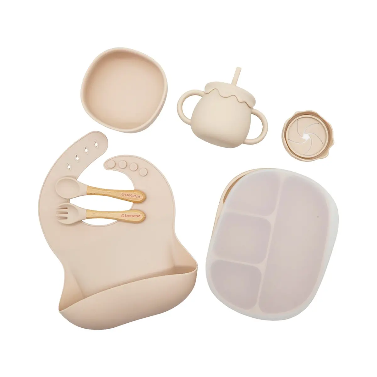 Set Alimentación October Silicona Beige, Bebesit 1