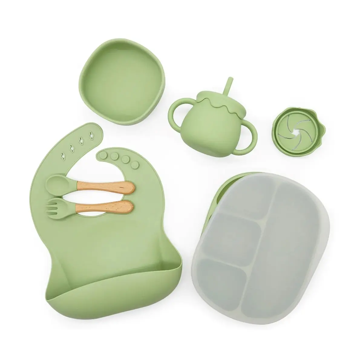 Set Alimentación October Silicona Verde, Bebesit 1