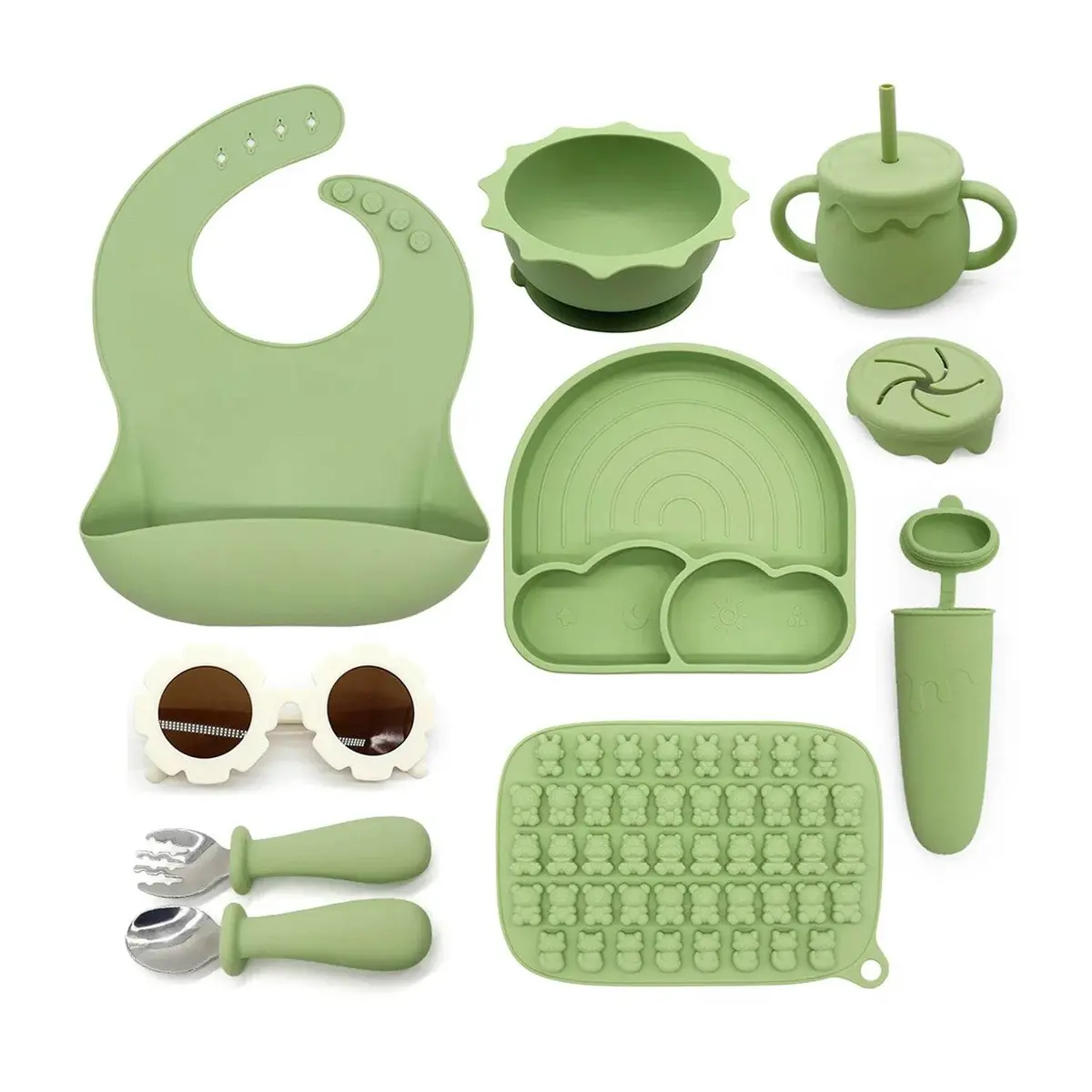 Set Alimentación Summer Silicona Verde, Bebesit 1