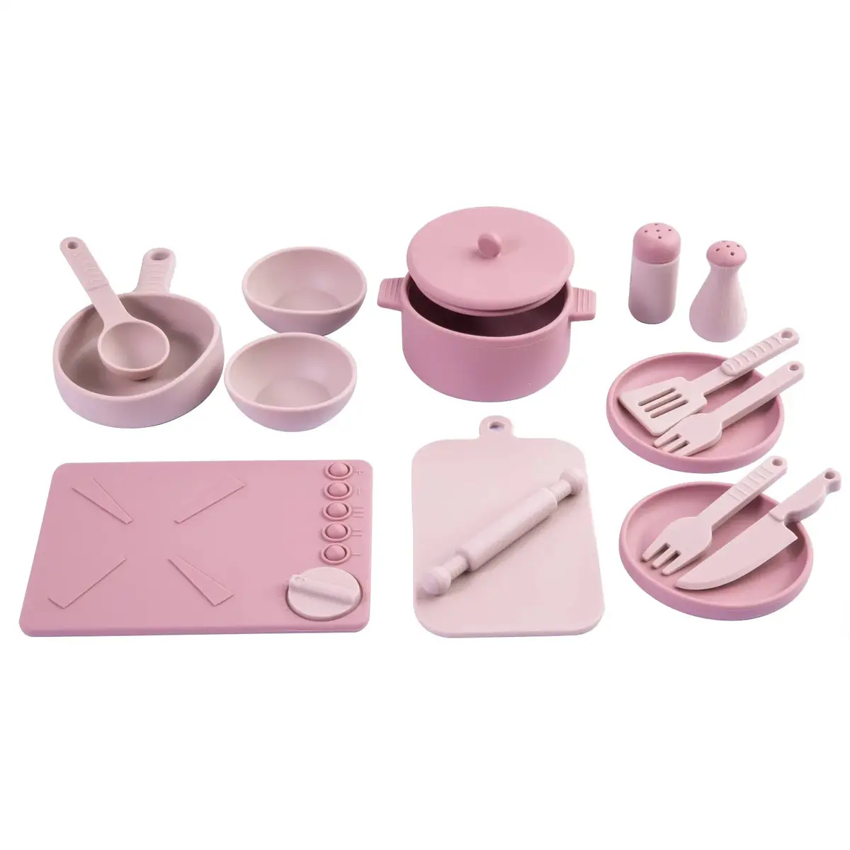 Cocina De Juguete Montessori Silicona Rosada 1