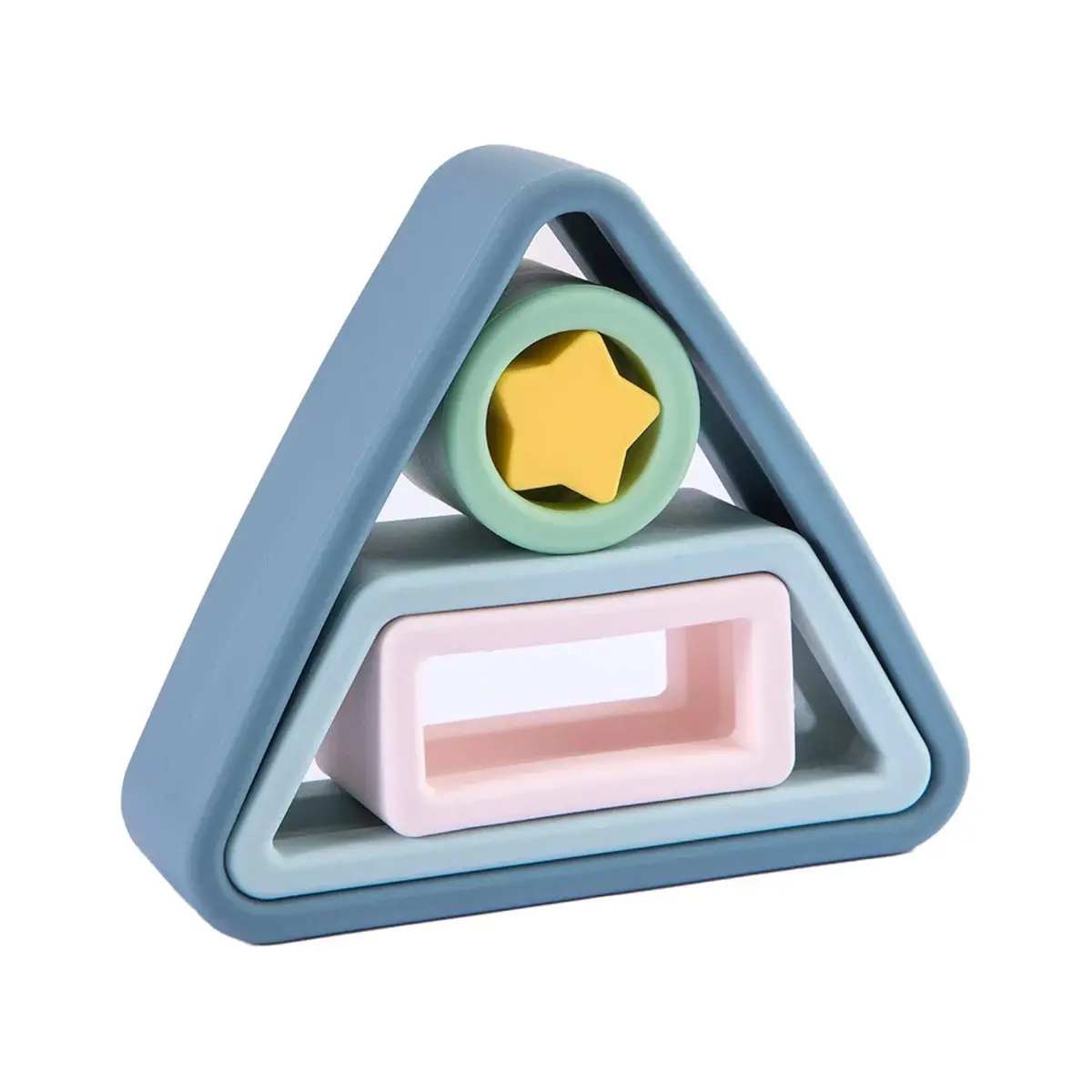 Juguete Montessori Geometria Silicona Azul, Bebesit 1