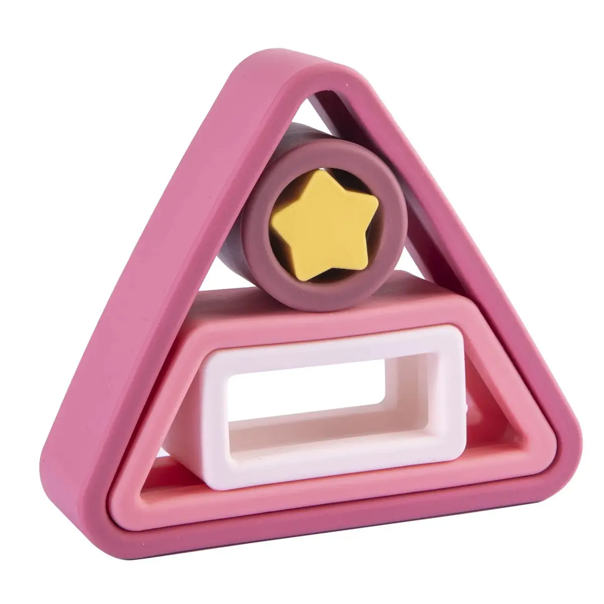 Juguete Montessori Geometria Silicona Rosa, Bebesit 1
