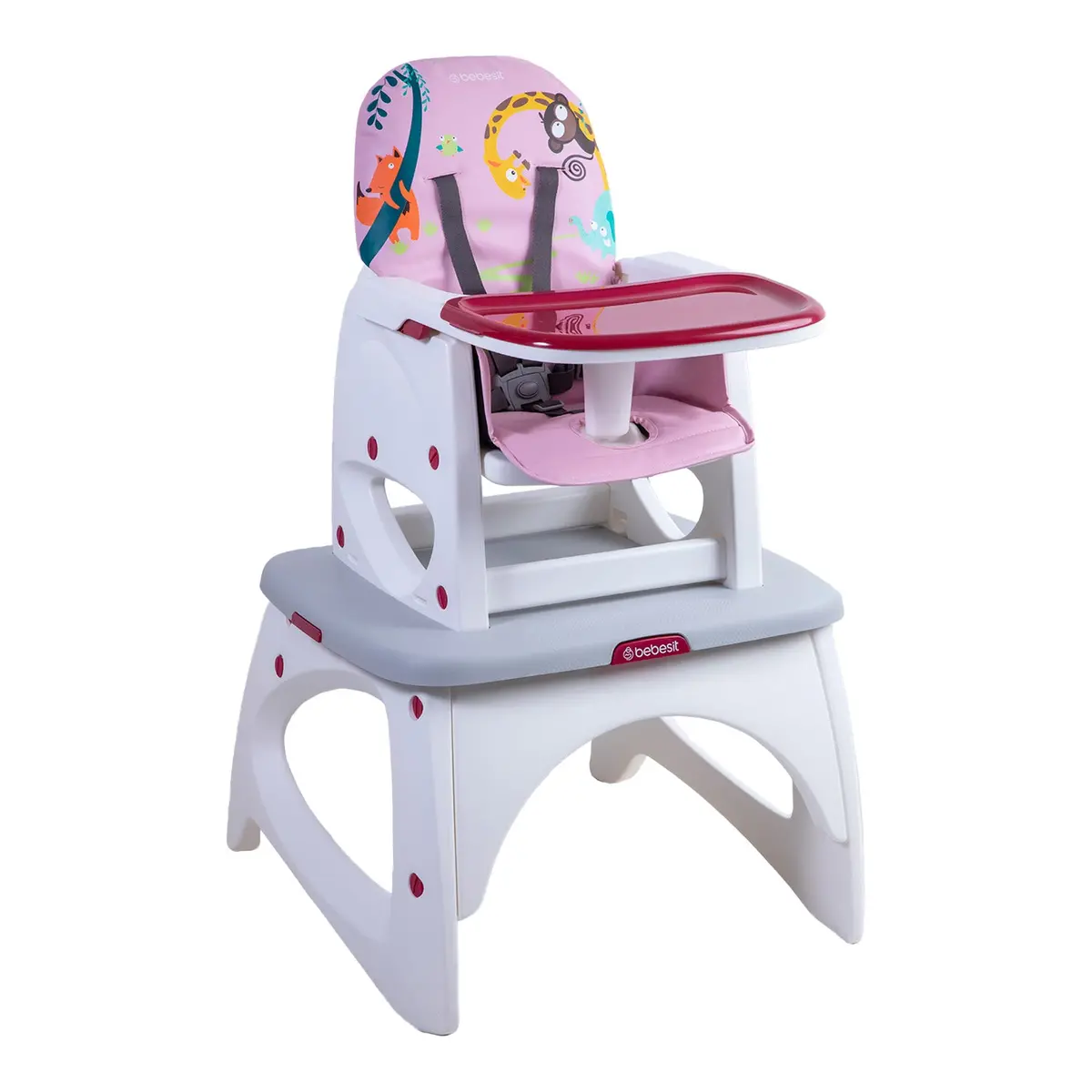 Silla De Comer Escritorio Balancin Eat&Swing Rosada Bebesit 1