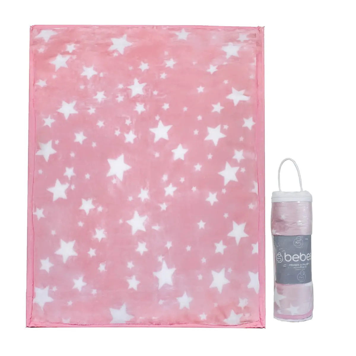 Frazada Ultra Soft Estrella 80X110cm Rosado Bebesit 1
