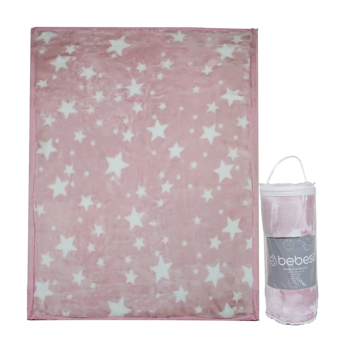 Frazada Ultra Soft Estrella 110X140cm Rosado Bebesit 1